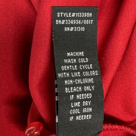 I.N. San Francisco Red Mini Dress High Neck Sleeveless Scalloped Edges Women’s L - Picture 13 of 13